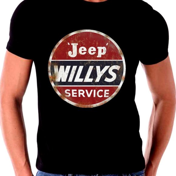 Willys Jeep Service 4 x 4 Off road Trucks T shirt - Picture 1 of 1